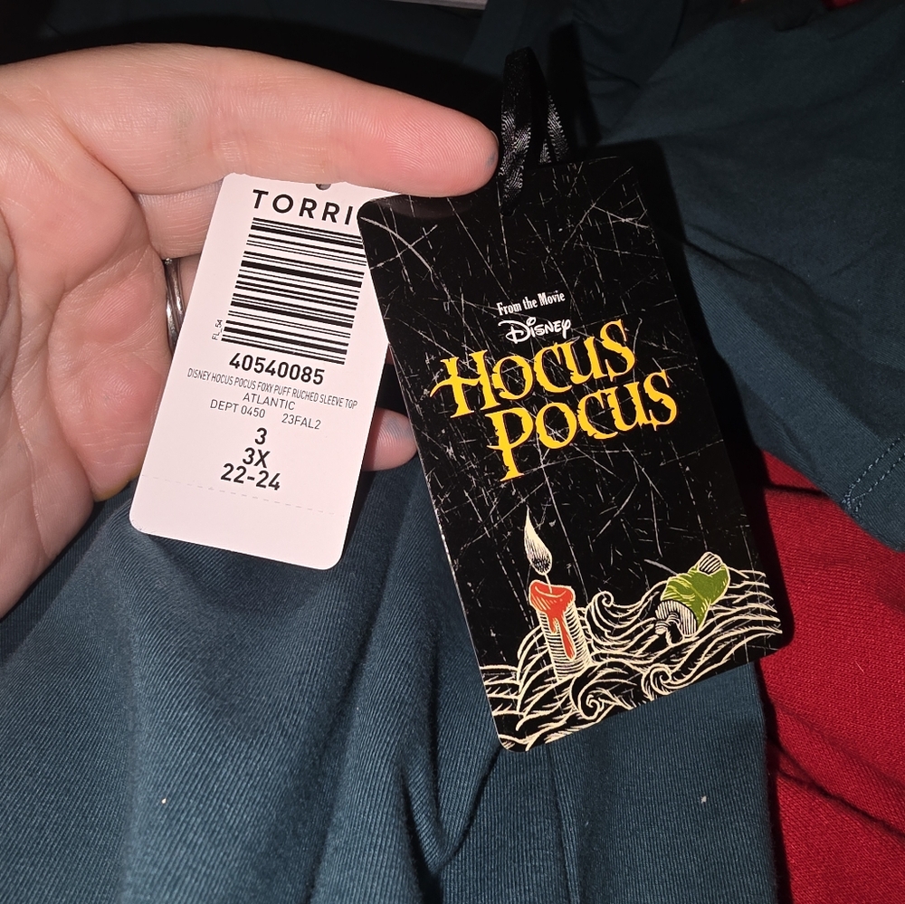 Disney x Torrid Blue Ruffled Short Sleeve Hocus Pocus top - Picture 6 of 6